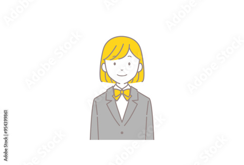 ブレザーを着た女子学生のイラスト