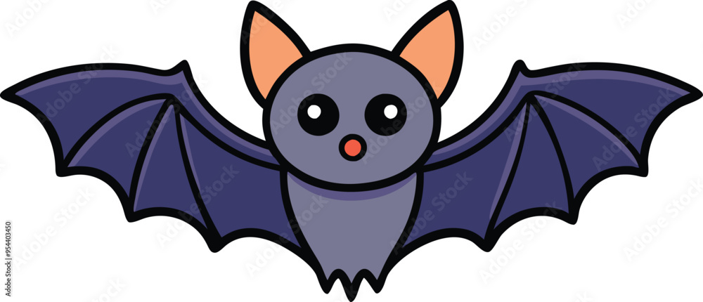 Obraz premium A bat cartoon vector for Halloween