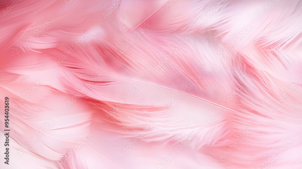 A close-up of a pink and white background with feathers in the foreground and a blurry image of feathers in the background A close-up of a pink and white background with feathers in the foreground and a blurry image of feathers in the background