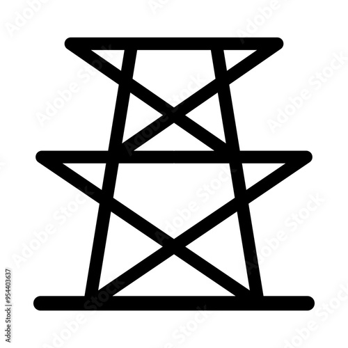 Electricity pole icon in thin line style vector illustration graphic design