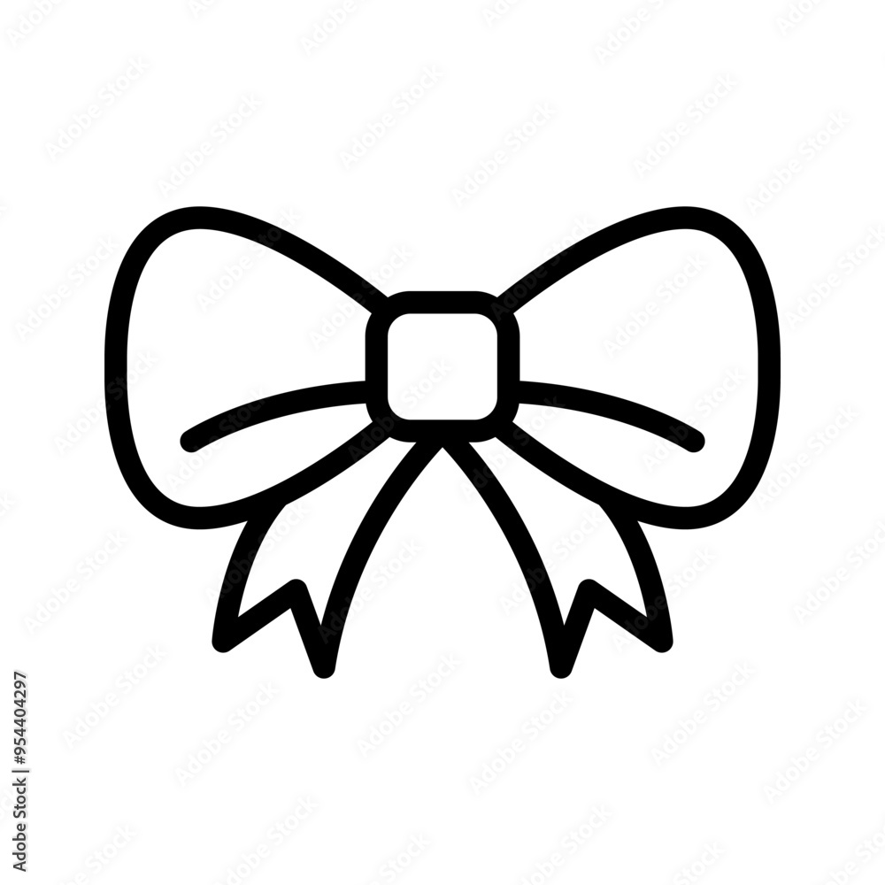Bow icon in thin line style vector illustration graphic design Bow icon in thin line style vector illustration graphic design