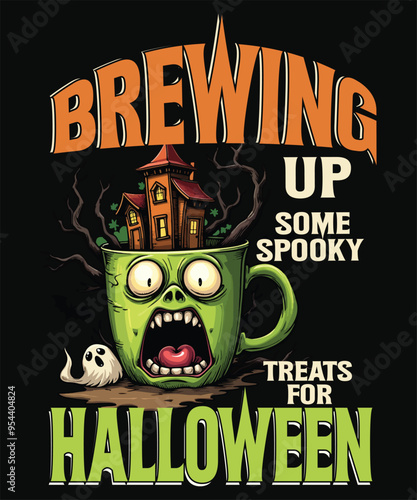 Brewing up some spooky treats for Halloween typography t shirt design