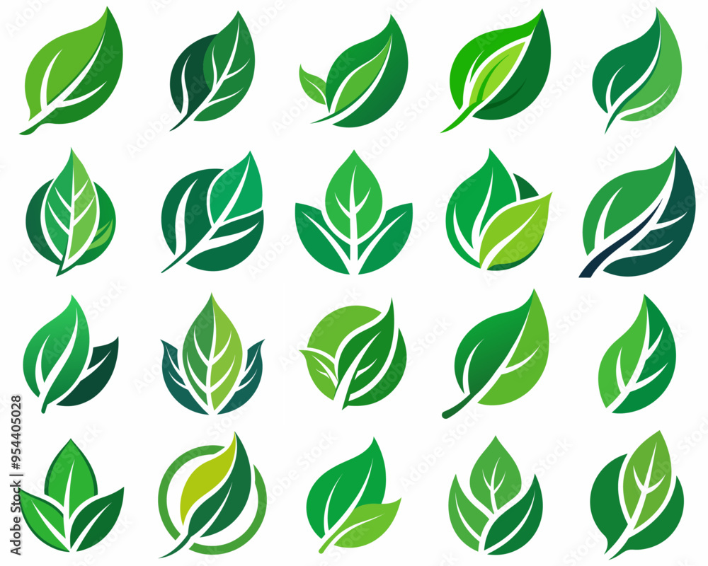 A set of leaf icon logo designs, leaf icon logo bundle A set of leaf icon logo designs, leaf icon logo bundle