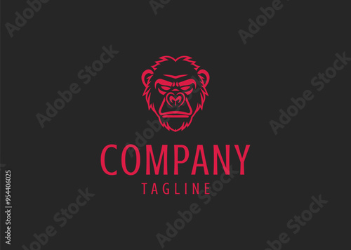Vector illustration of Ape Head Logo Design