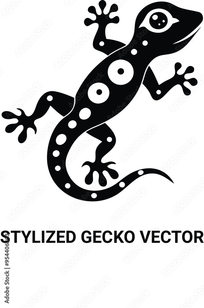 Obraz premium silhouette of a stylized gecko