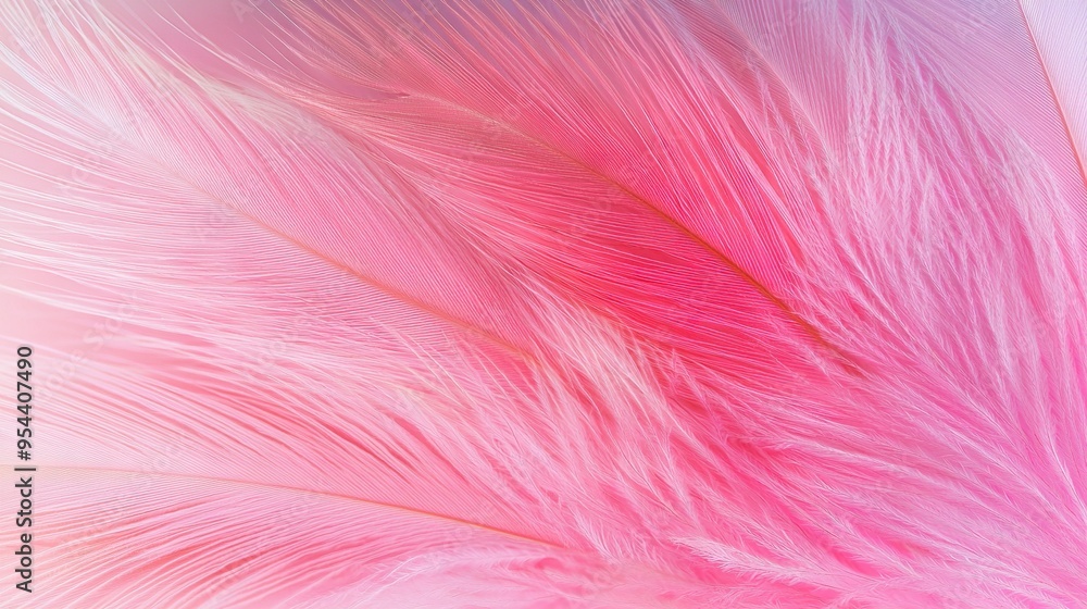 A zoomed-in picture of a pink and white bird's plumage against a soft blue backdrop A zoomed-in picture of a pink and white bird's plumage against a soft blue backdrop