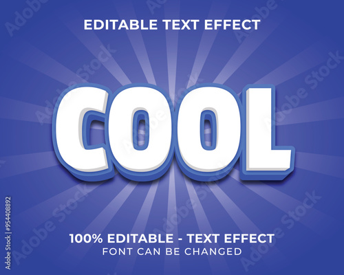 Editable text effect cool 3D text effect with blue background