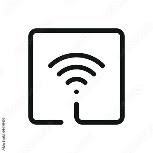 Wi-fi signal isolated icon, wifi hotspot vector symbol with editable stroke