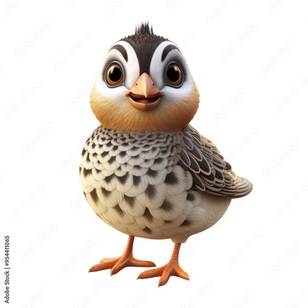 A cute, cartoon-style penguin chick with a friendly smile and brown and white feathers. A cute, cartoon-style penguin chick with a friendly smile and brown and white feathers.