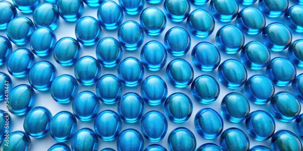 Blue gel capsules arranged in a geometric pattern, patterned, array, blue, gel, capsules, medication, pharmaceutical Blue gel capsules arranged in a geometric pattern, patterned, array, blue, gel, capsules, medication, pharmaceutical