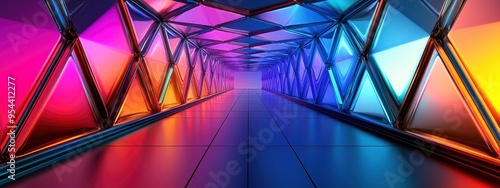 Ferris wheel spokes, with colored lights, glowing against a dusky sky photo