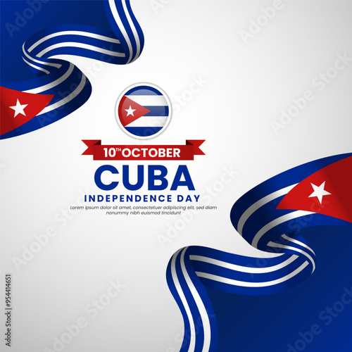 Cuba Independence Day celebration background template. cuba waving flag vector illustration
