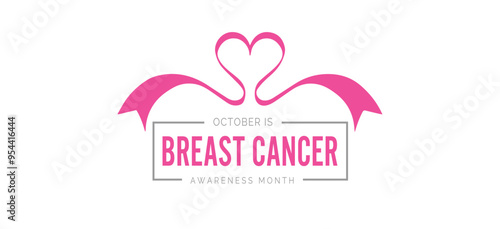 Breast Cancer Awareness Month greeting cards, banners, posters, covers