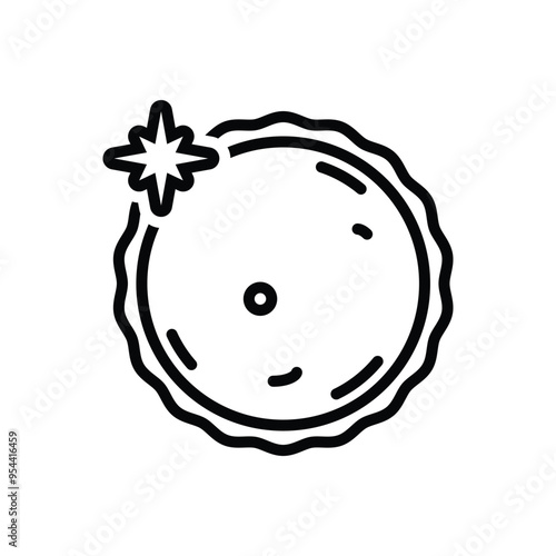 Black line icon for eclipse
