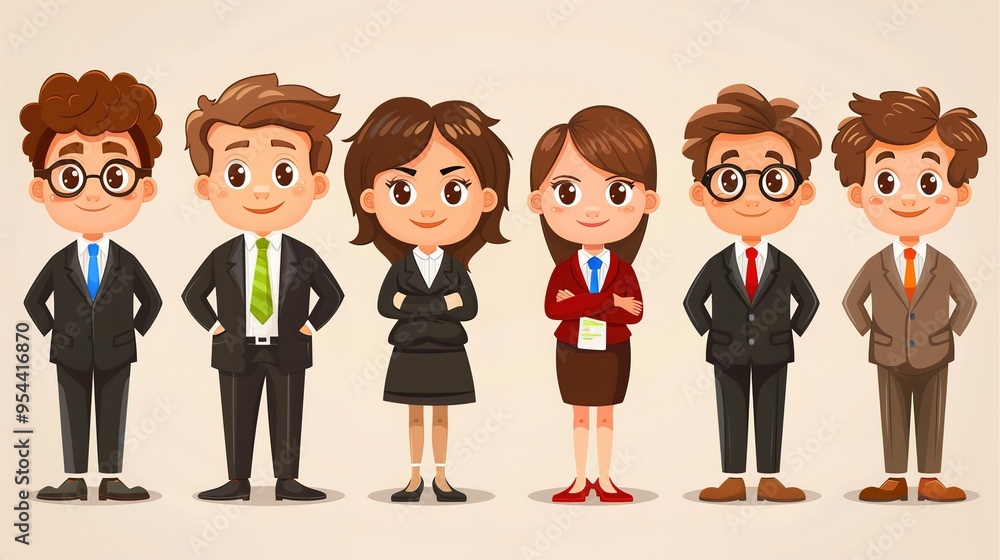 Stunning Cartoon Characters and Business People Elements: A Dynamic and Colorful Visual Ensemble. Showcasing Creativity and Professionalism. Stunning Cartoon Characters and Business People Elements: A Dynamic and Colorful Visual Ensemble. Showcasing Creativity and Professionalism.