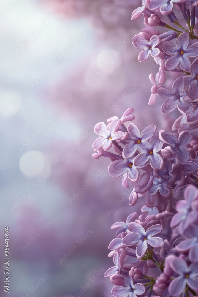Purple lilac flowers in spring on a bright fuzzy background Purple lilac flowers in spring on a bright fuzzy background