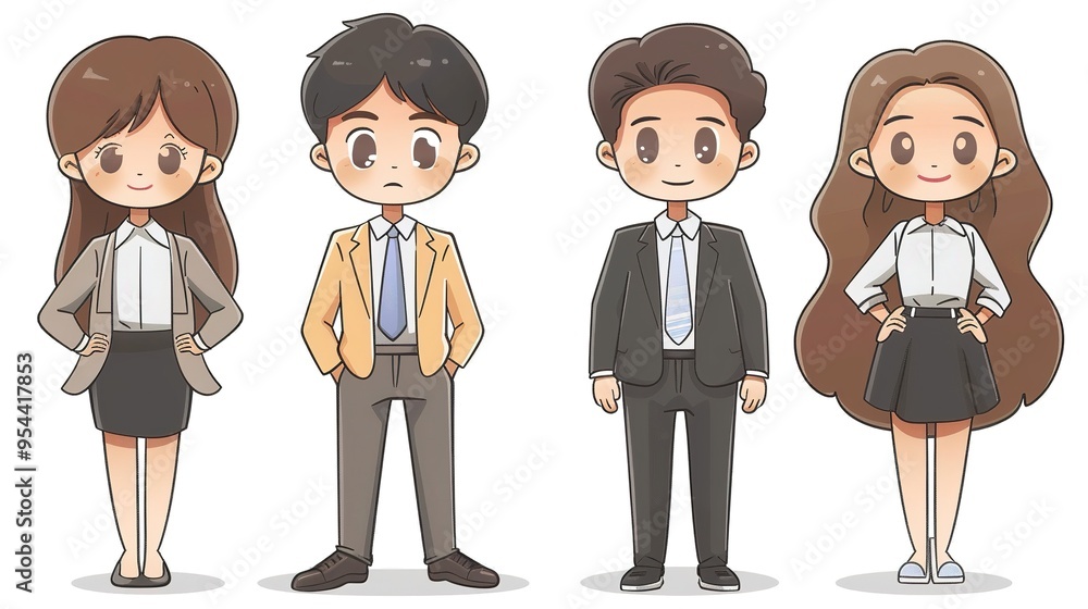 Stunning Cartoon Characters and Business People Elements: A Dynamic and Colorful Visual Ensemble. Showcasing Creativity and Professionalism. Stunning Cartoon Characters and Business People Elements: A Dynamic and Colorful Visual Ensemble. Showcasing Creativity and Professionalism.