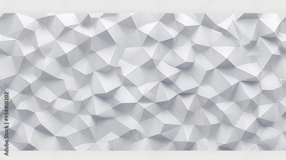 Obraz premium 3D futuristic triangle white background abstract low poly geometric grid pattern. 3d render