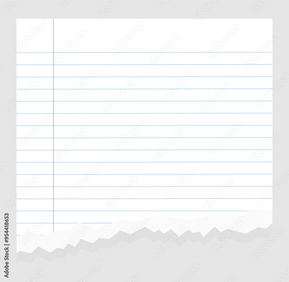 Torn paper, Ripped lined notebook paper sheet Torn paper, Ripped lined notebook paper sheet