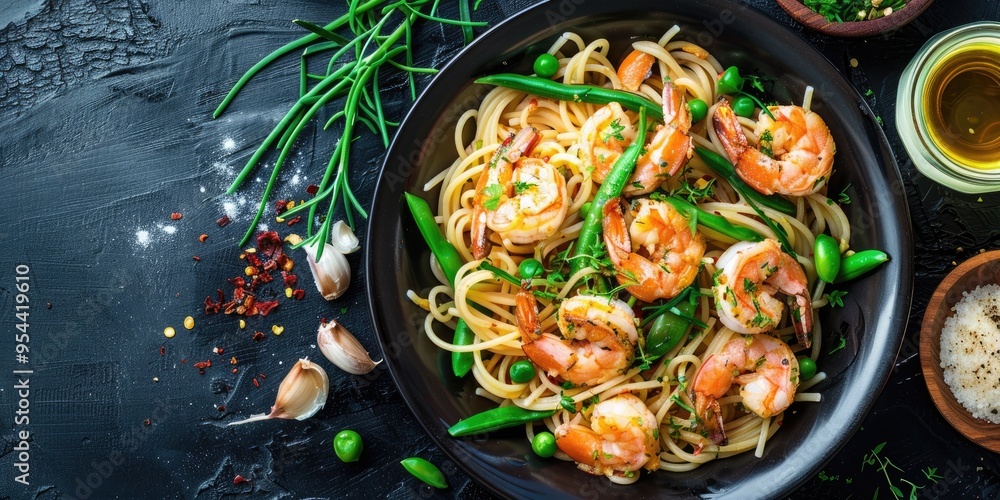 Pusili Pasta with Shrimp Green Beans and Garlic Pusili Pasta with Shrimp Green Beans and Garlic