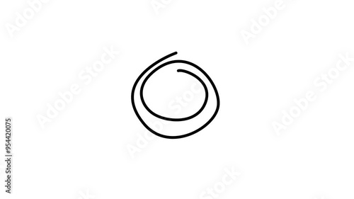 Animated of hand drawn circle path. make a  path circle video animation. 