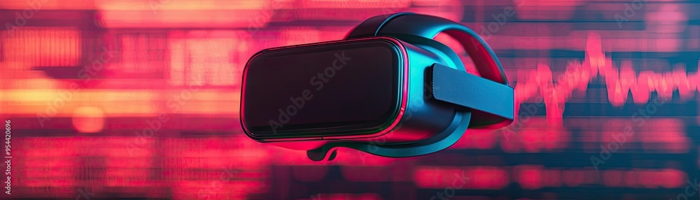 Futuristic virtual reality headset with vibrant neon lights and digital background, symbolizing advanced technology and innovation. Futuristic virtual reality headset with vibrant neon lights and digital background, symbolizing advanced technology and innovation.