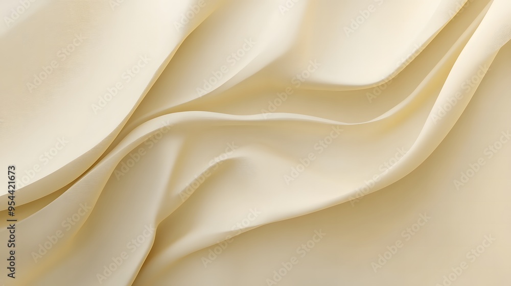 The shimmering silk drapery, with its intricate gold pattern, creates a luxurious backdrop of soft curves and elegant waves