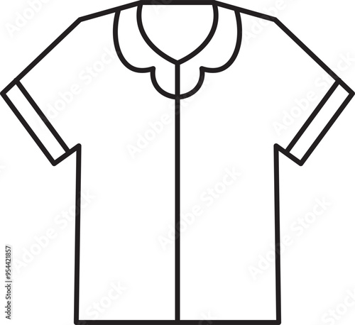 Pajamas Simple Minimalist Outline Vector Icon Illustration