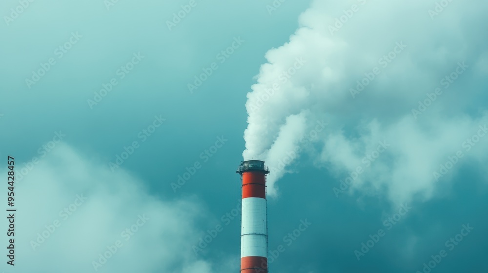 Dramatic Moody Industrial Factory with Smoking Chimneys and Atmospheric Emissions Dramatic Moody Industrial Factory with Smoking Chimneys and Atmospheric Emissions