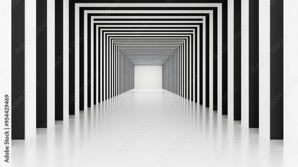 Fototapeta premium Black and White Corridor.