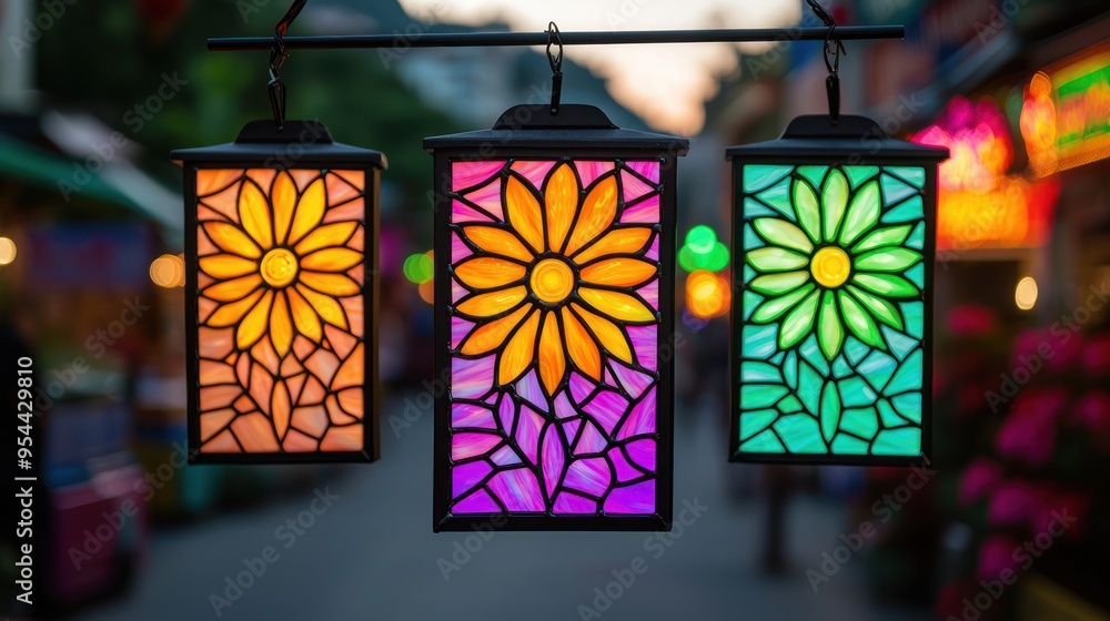 Stained Glass Lanterns. Stained Glass Lanterns.