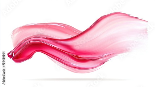  A pink wave of liquid or water on a white background with a light shadow in the center of the image is an optical illusion The light shadow creates the appearance of depth and movement, making the