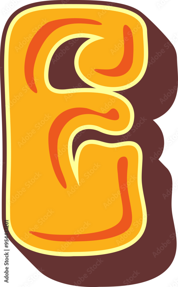 Obraz premium Psychedelic Retro Vintage Letter Alphabet Vector Element E