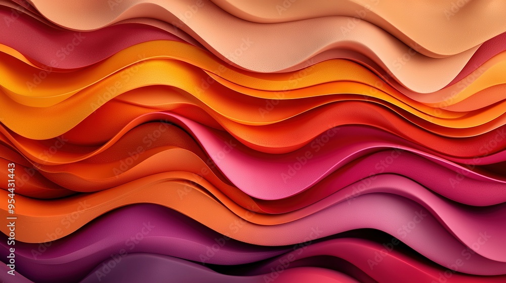 Close-up of a colorful wave-like pattern on a multicolored background, featuring shades of red, orange, yellow, purple, and pink Close-up of a colorful wave-like pattern on a multicolored background, featuring shades of red, orange, yellow, purple, and pink