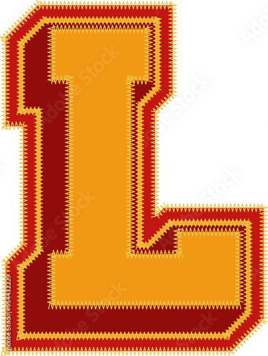 Baseball Patch Letter Alphabet Vector Element L
