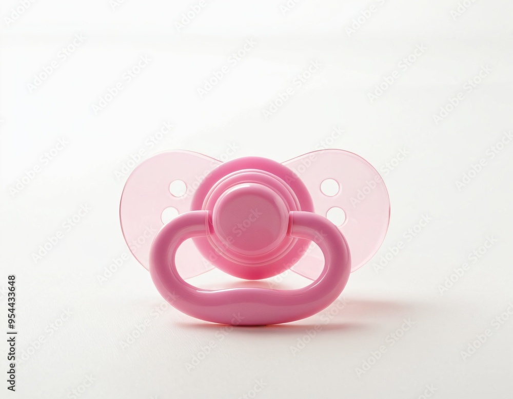 Pink baby pacifier isolated on white background. Ai generated image Pink baby pacifier isolated on white background. Ai generated image