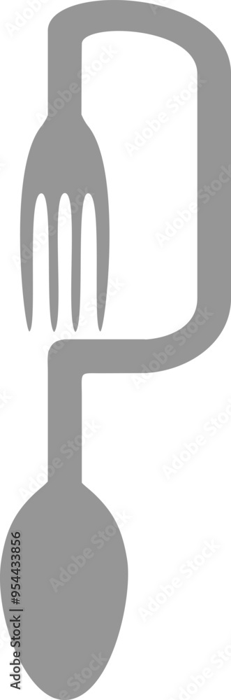 Fork Spoon Cutlery Letter Alphabet Vector Element P Fork Spoon Cutlery Letter Alphabet Vector Element P