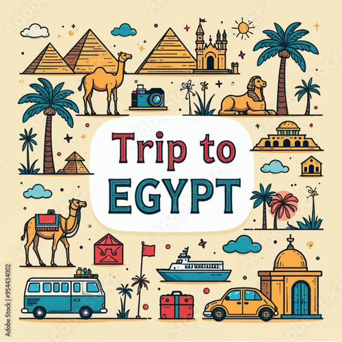 Trip to Egypt: Vintage Travel Poster