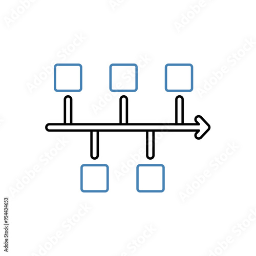 timeline concept line icon. Simple element illustration. timeline concept outline symbol design.