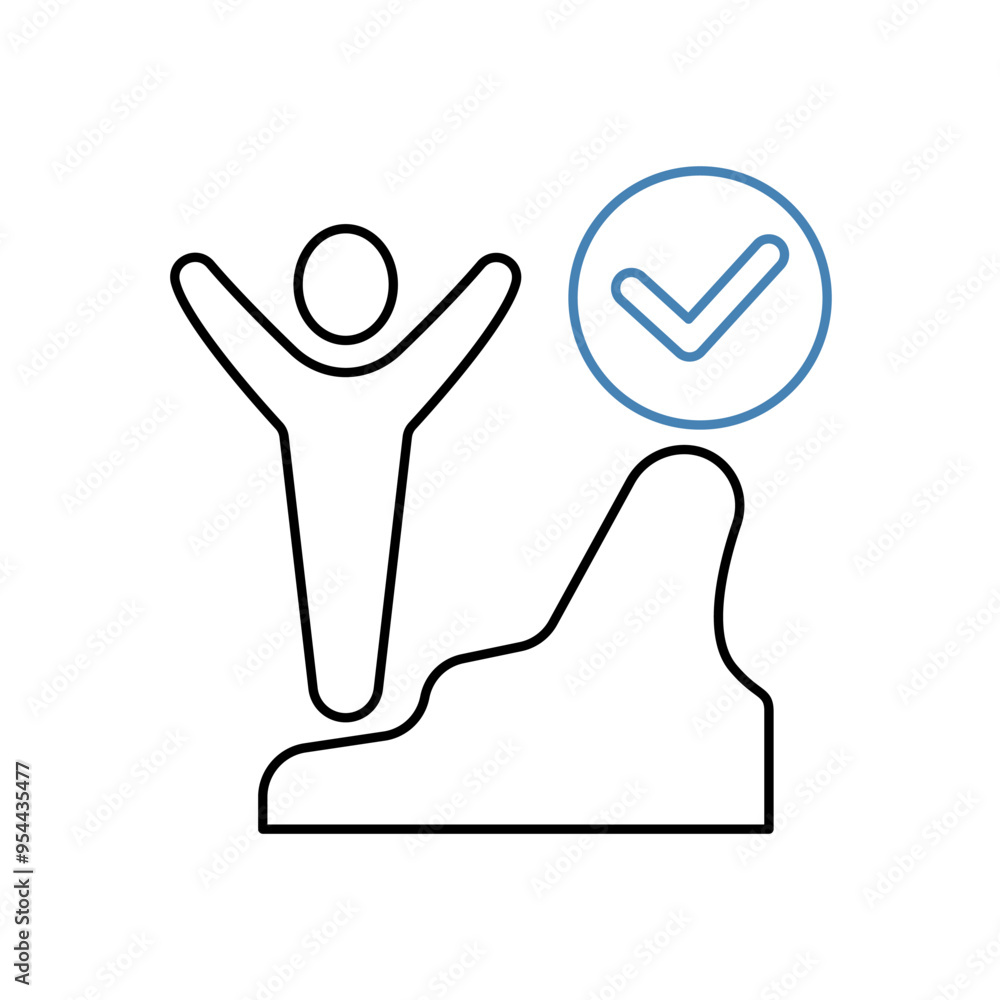 achieve concept line icon. Simple element illustration. achieve concept outline symbol design. achieve concept line icon. Simple element illustration. achieve concept outline symbol design.