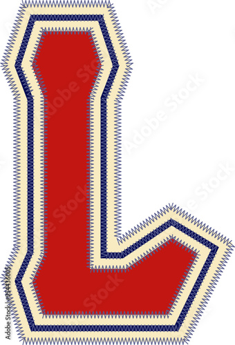 Sport Patch Letter Alphabet Vector Element L