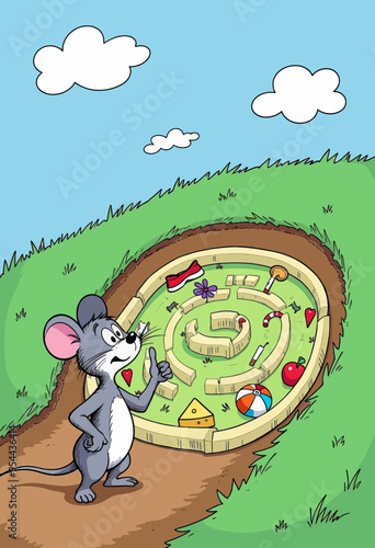 Mousy Mouse Points to Maze photo