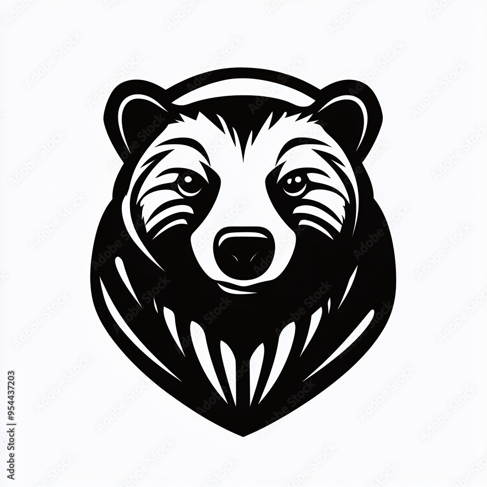 minimalist vector logo of a Honey Badger minimalist vector logo of a Honey Badger