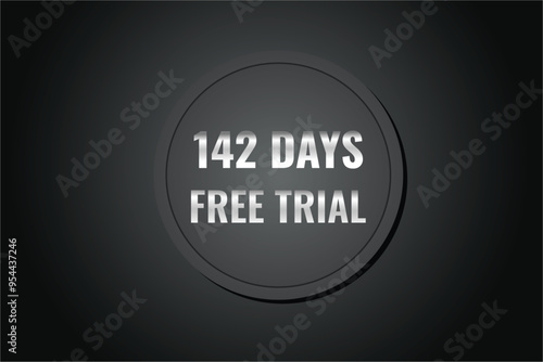 142 day free trial banner design. 142 days free banner background 