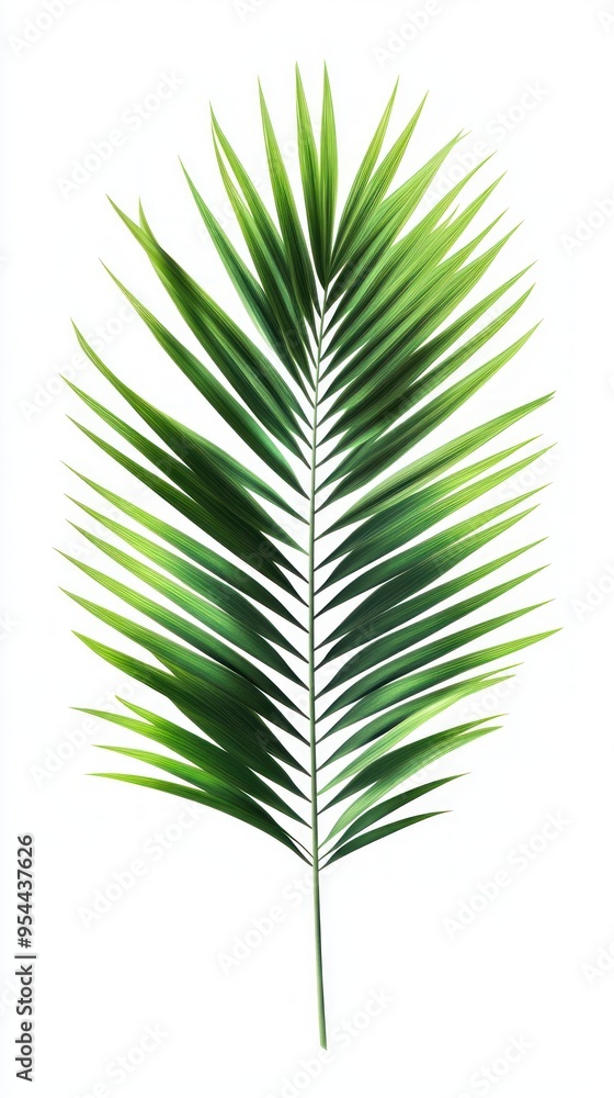A Single Palm Leaf Isolated on White Background A Single Palm Leaf Isolated on White Background