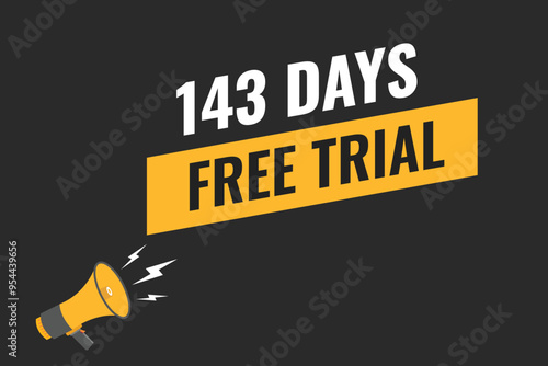 143 day free trial banner design. 143 days free banner background 