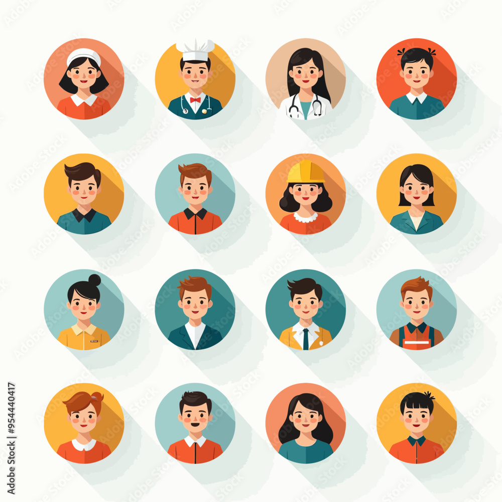 Diverse Portraits of People: A Collection of 12 Individuals Representing Various Professions and Backgrounds Diverse Portraits of People: A Collection of 12 Individuals Representing Various Professions and Backgrounds