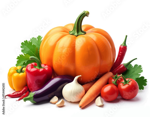 Autumn Harvest: A Bounty of Seasonal Vegetables and Pumpkins