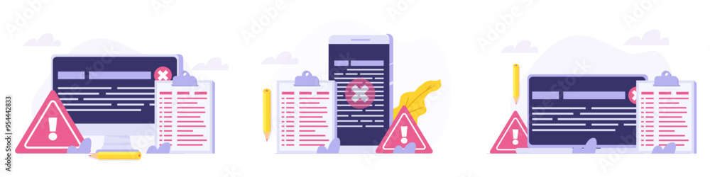 It incident report concept. Vector illustration. It incident report concept. Vector illustration.