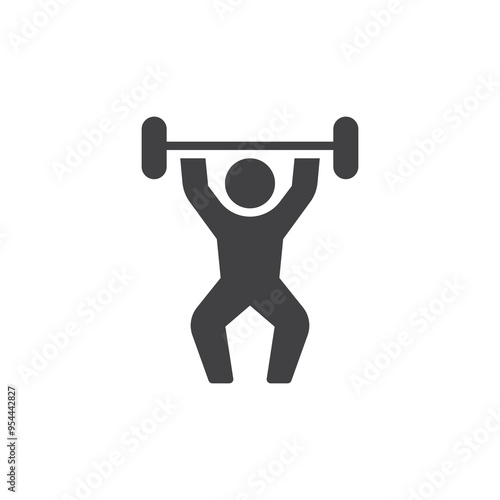 Person lifting a dumbbell vector icon